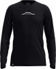 Schwarzes Langarmshirt mit Berglogo und ORTOVOX Schriftzug.