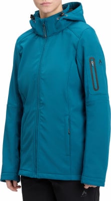Damen-Türkisjacke mit Kapuze und Reißverschluss, mit Ärmeltasche. Damen-Türkisjacke mit Kapuze und Reißverschluss, mit Ärmeltasche.