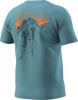 Herren-T-Shirt mit Aufdruck von Bergsteigern im Sonnenuntergang.