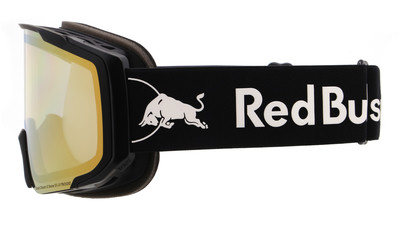 Skibrille mit schwarzem Band und Red Bull Logo. Skibrille mit schwarzem Band und Red Bull Logo.