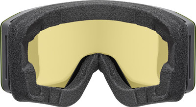 Skibrille mit gelbem Glas und schwarzer Schaumstoffdichtung. Skibrille mit gelbem Glas und schwarzer Schaumstoffdichtung.
