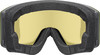 Skibrille mit gelbem Glas und schwarzer Schaumstoffdichtung.