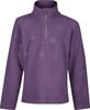 Lila Fleece-Pullover mit Stehkragen und Sternenmuster.