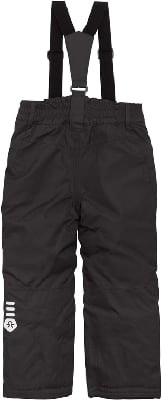 Schwarze Kinder-Thermo-Latzhose mit reflektierendem Logo.