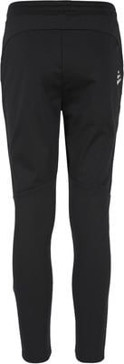 Schwarze Sporthose mit weißem Logo auf dem rechten Bein. Schwarze Sporthose mit weißem Logo auf dem rechten Bein.