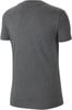 Rückansicht eines dunkelgrauen Kurzarm-T-Shirts mit Logo