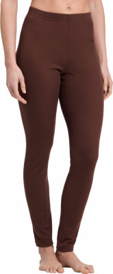 Damen-Leggings in Braun mit Markenlogo an der Seite.