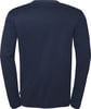 Ein dunkelblauer Pullover mit langen Ärmeln und Rundhalsausschnitt.