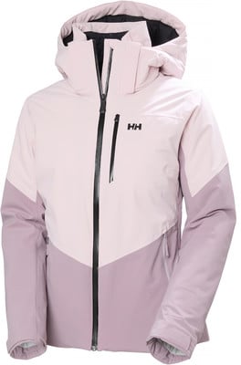 Rosa Skijacke mit schwarzem Reißverschluss und HH-Logo. Rosa Skijacke mit schwarzem Reißverschluss und HH-Logo.