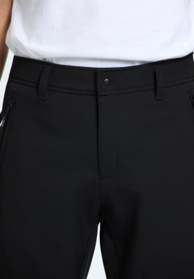 Schwarze Hose mit Gürtelschlaufen und Reißverschlusstaschen. Schwarze Hose mit Gürtelschlaufen und Reißverschlusstaschen.