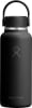 Schwarze Hydro Flask Flasche mit Griff und Logo.