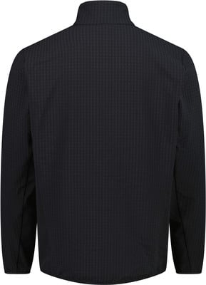 Rückseite einer schwarzen Jacke mit feinem Muster Rückseite einer schwarzen Jacke mit feinem Muster