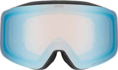 UVEX Skibrille mit blauer Spiegelscheibe und Schaumstoffrahmen.