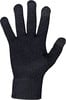 Schwarze Strickhandschuhe mit Touchscreen-Spitzen an den Fingern.
