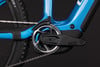 Blauer E-Bike-Rahmen mit Kette und Kurbel mit ACID-Logo.