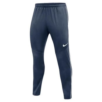 Herren dunkelblaue Nike Sporthose mit weißem Logo und Streifen.