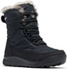 Schwarze Columbia Winterstiefel mit Pelzbesatz und Schnürung.
