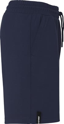 Marineblaue Shorts mit Kordelzug und Logo am Saum. Marineblaue Shorts mit Kordelzug und Logo am Saum.
