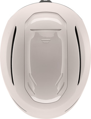 Weißer Fahrrad-/Skihelm mit Belüftung oben. Weißer Fahrrad-/Skihelm mit Belüftung oben.