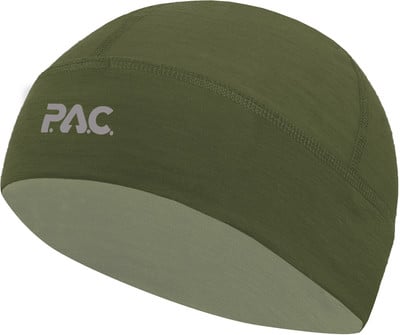 Grüne Mütze mit PAC-Logo. Grüne Mütze mit PAC-Logo.
