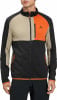 Herren-Fleecejacke von McKinley mit Farbblockdesign und orangefarbenen Akzenten.