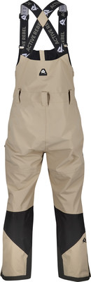 Beige Skihose mit schwarzen Streifen und Markenlogo. Beige Skihose mit schwarzen Streifen und Markenlogo.