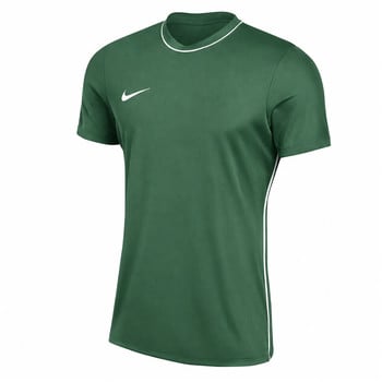Grünes Nike-Shirt mit weißer Paspel und Logo.