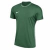 Grünes Nike-Shirt mit weißer Paspel und Logo.
