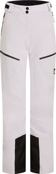Weiße Skihose mit schwarzen Details und Logo.