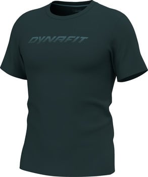 Dunkelgrünes Herren-T-Shirt mit kurzen Ärmeln und Dynafit-Logo.