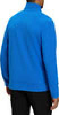 Blaue Herrenjacke mit Stehkragen und langen Ärmeln. Blaue Herrenjacke mit Stehkragen und langen Ärmeln.