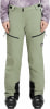 Hellgrüne Damen-Skihose mit Reißverschlüssen und schwarzen Details.