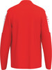 Ein rotes Sweatshirt mit langen Ärmeln und weißen Streifen an den Schultern.