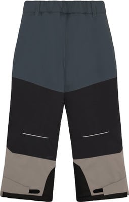 Kinder-Skihose in Dunkelgrau, Schwarz und Beige mit Reflexionsstreifen. Kinder-Skihose in Dunkelgrau, Schwarz und Beige mit Reflexionsstreifen.