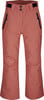Damen-Skihose in Rosa mit schwarzen Reißverschlüssen und Logo.