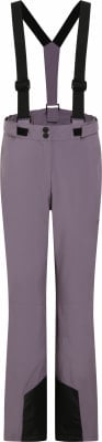 Lila Skihose mit schwarzen Hosenträgern und schwarzen Beinpartien. Lila Skihose mit schwarzen Hosenträgern und schwarzen Beinpartien.