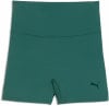 Dunkelgrüne Damen-Shorts von Puma mit Logo.