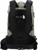 Die Rückseite eines Rucksacks mit gepolsterten Schultergurten und Hüftgurt.