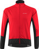 Rote Fahrradjacke mit schwarzen Einsätzen und Löffler-Logo.