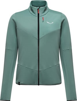Grüne Herren-Reißverschlussjacke mit Salewa-Logo auf der Brust.