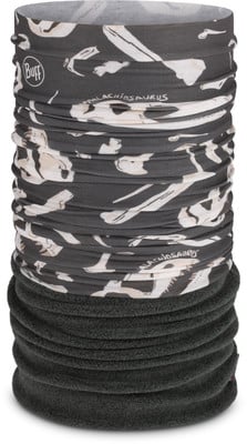 Dunkler Schlauchschal mit Knochenmuster und Fleece-Unterseite. Dunkler Schlauchschal mit Knochenmuster und Fleece-Unterseite.