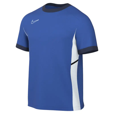 Blaues Nike Sportshirt mit weißem Logo und dunkelblauem Kragen. Blaues Nike Sportshirt mit weißem Logo und dunkelblauem Kragen.