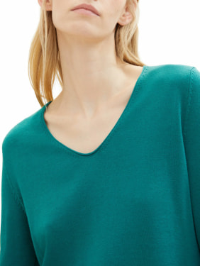 Basic V-Neck női pulóver