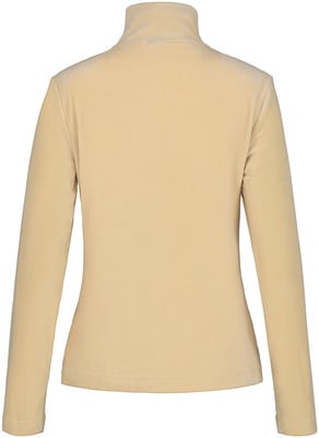 Damen-Pullover in Beige mit Rippstrick und Rollkragen.