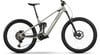 Graues Fullsuspension E-Mountainbike mit 150mm Federweg.