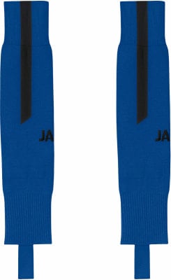 Zwei blaue Fußballstutzen mit schwarzem Streifen und JAKO-Logo. Zwei blaue Fußballstutzen mit schwarzem Streifen und JAKO-Logo.