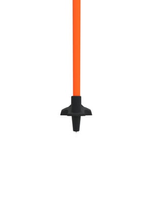 Orangene Skistock mit schwarzem Griff und Teller. Orangene Skistock mit schwarzem Griff und Teller.