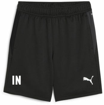 Schwarze Puma-Shorts mit Logo und Aufdruck IN.