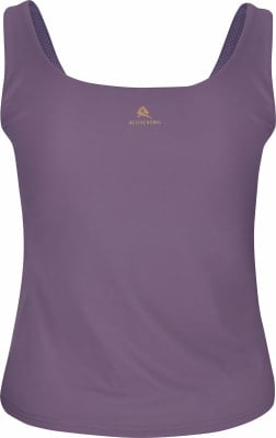 Violettes Damen-Tanktop mit Active Rebel Logo und perforierten Trägern. Violettes Damen-Tanktop mit Active Rebel Logo und perforierten Trägern.