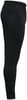 Schwarze Sporthose im Profil, gerader Schnitt.
